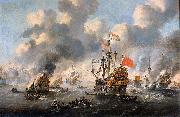 Esaias Van de Velde The burning of the English fleet off Chatham Spain oil painting artist
